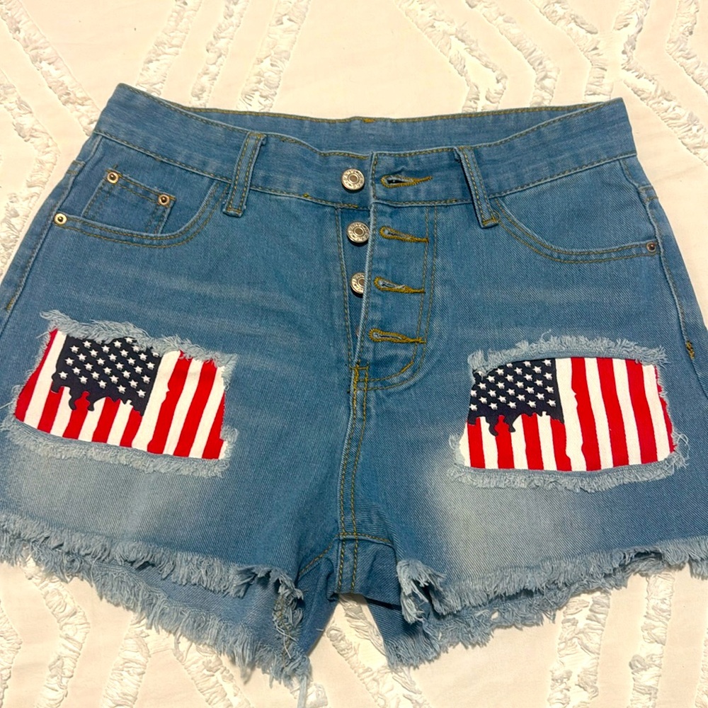 Patriotic Denim Shorts